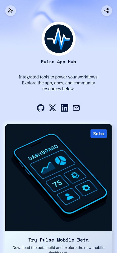 Pulse App Hub template
