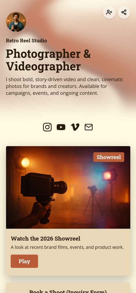 Retro Reel Studio template